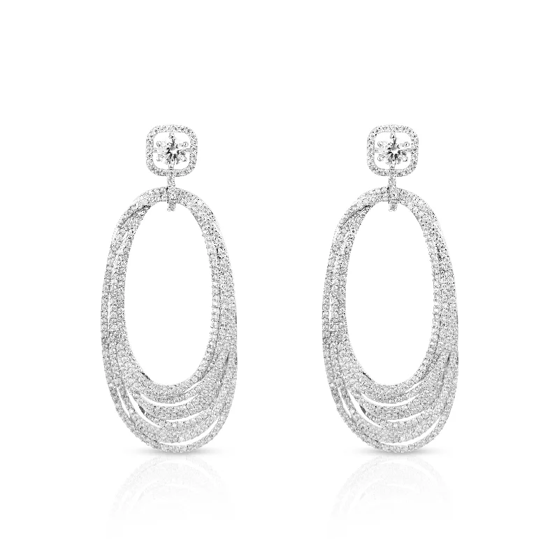 Layered Pearl Earrings-Layered Pearl Earrings-Nipura Zirconia Glory Danglers